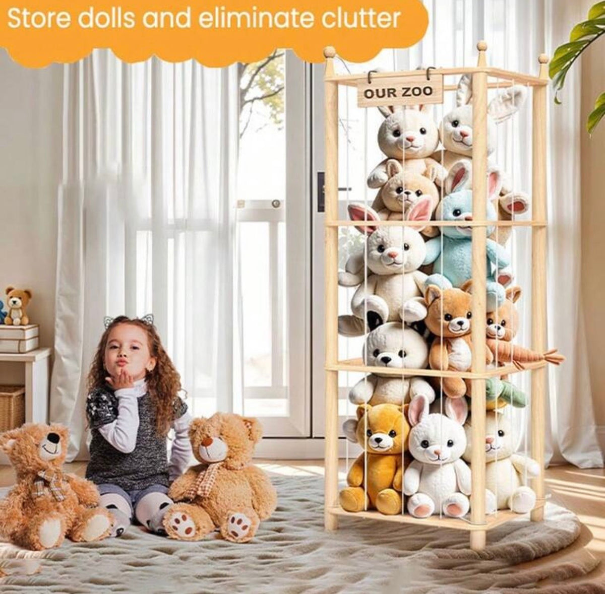 TidyMini™ PlushTower Stuffed Animal Storage Organizer