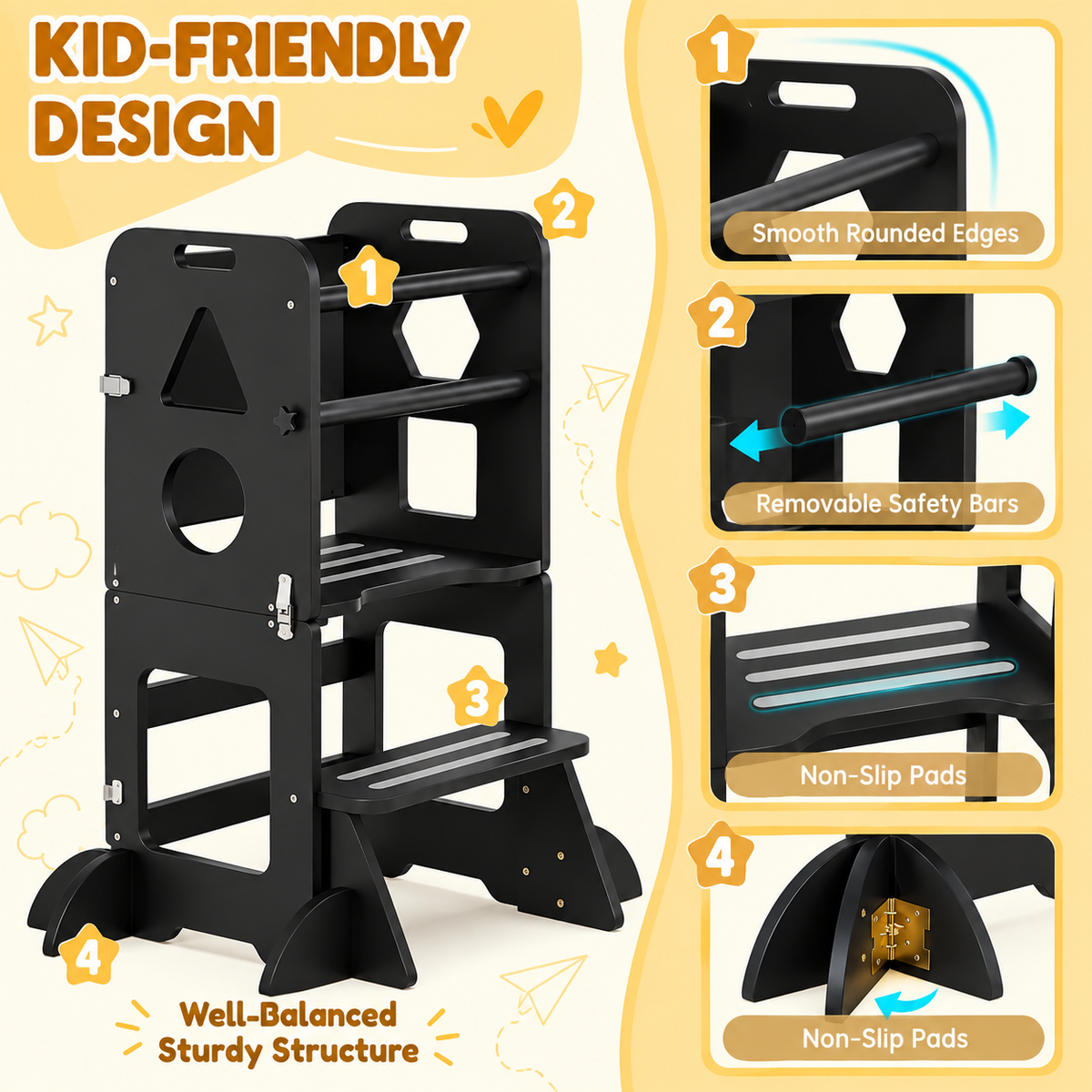 TidyMini™ GrowWithMe 3-in-1 Convertible Learning Tower & Activity Table