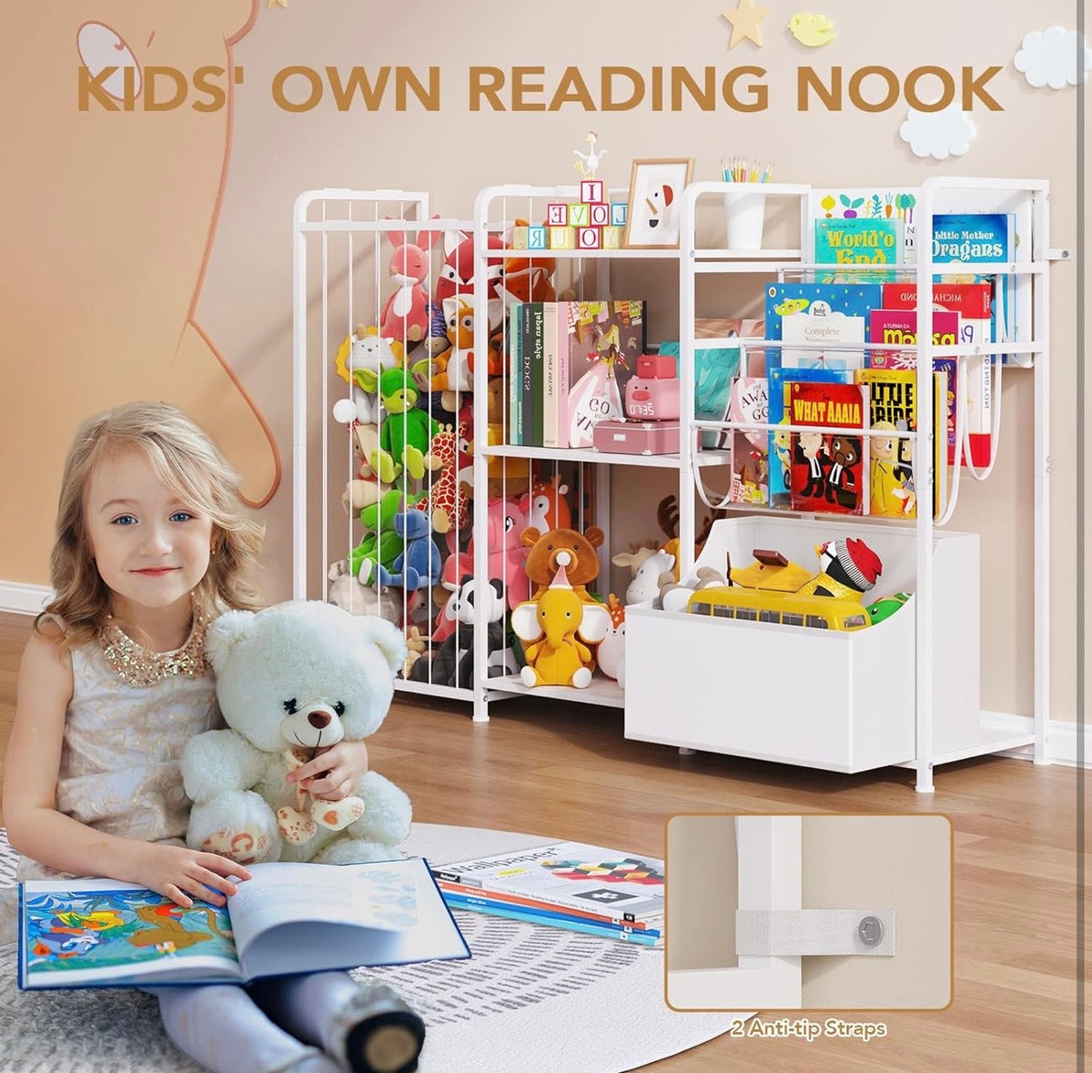 TidyMini™ WonderKeep 3-in-1 Stuffed Animal, Toy & Book Organizer