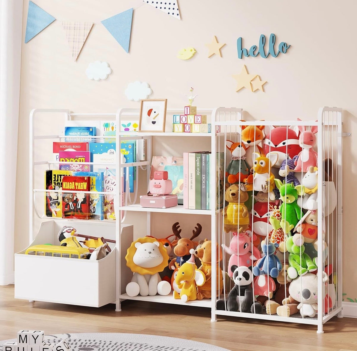 TidyMini™ WonderKeep 3-in-1 Stuffed Animal, Toy & Book Organizer