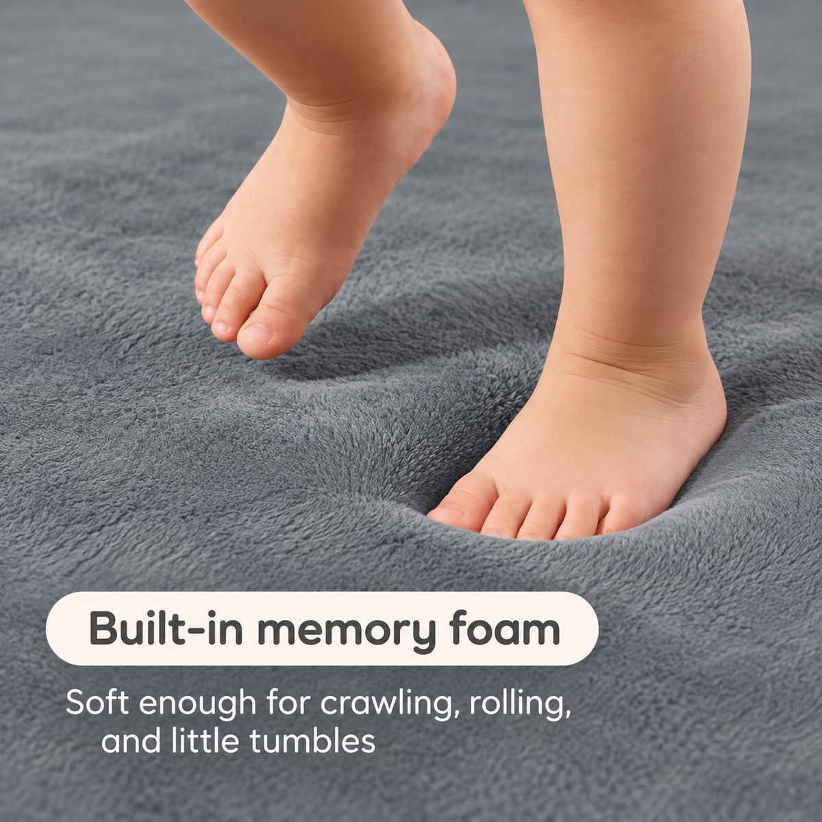 TidyMini™ CozyNest 3CM Plush Padded Play Mat — Extra-Thick Cushioned Floor Mat for Playrooms, Nurseries & Playpens