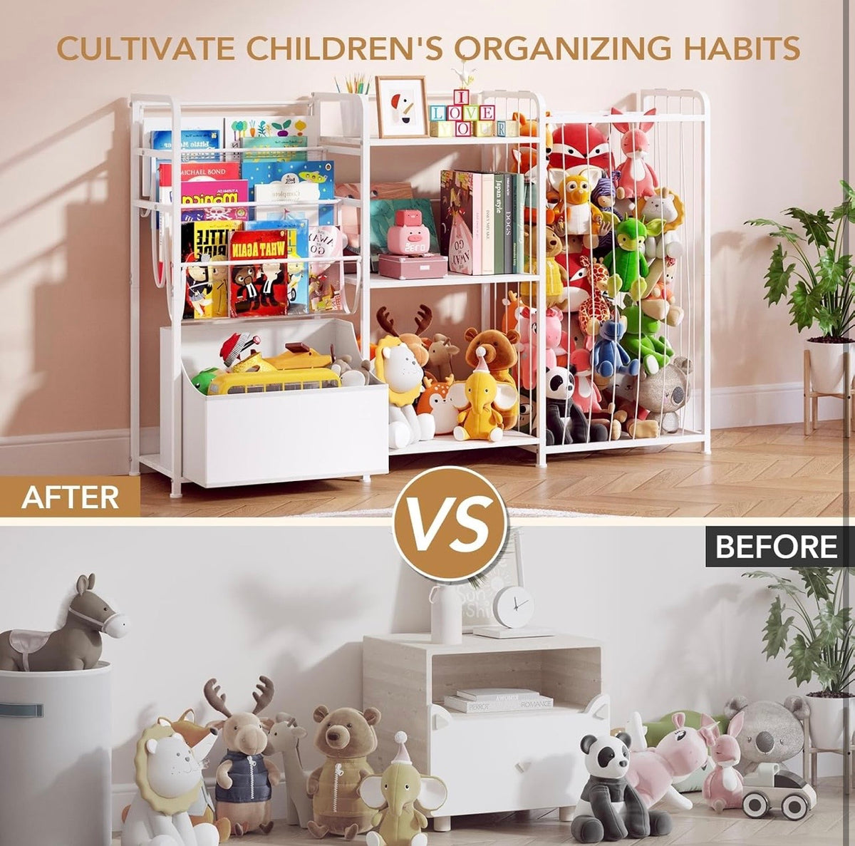 TidyMini™ WonderKeep 3-in-1 Stuffed Animal, Toy & Book Organizer