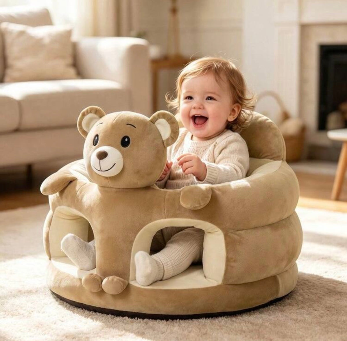TidyMini SafariSeat™ Plush Animal Toddler Chair with Anti-Slip Base