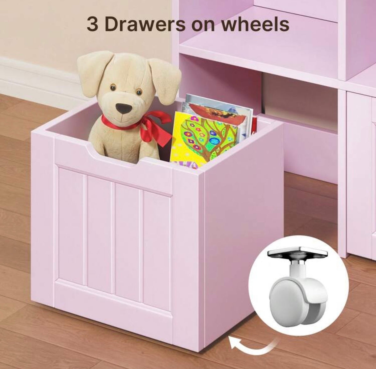 TidyMini™ HavenCube 3-Drawer Kids Toy & Book Organizer