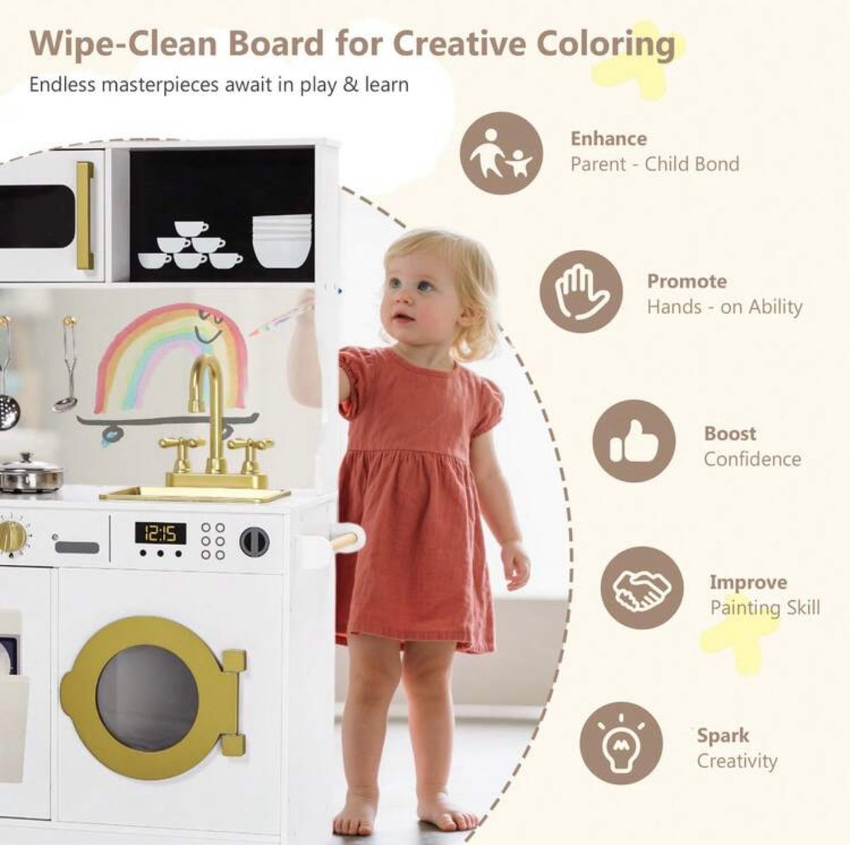 TidyMini Little Chef™ Deluxe All-in-One Play Kitchen