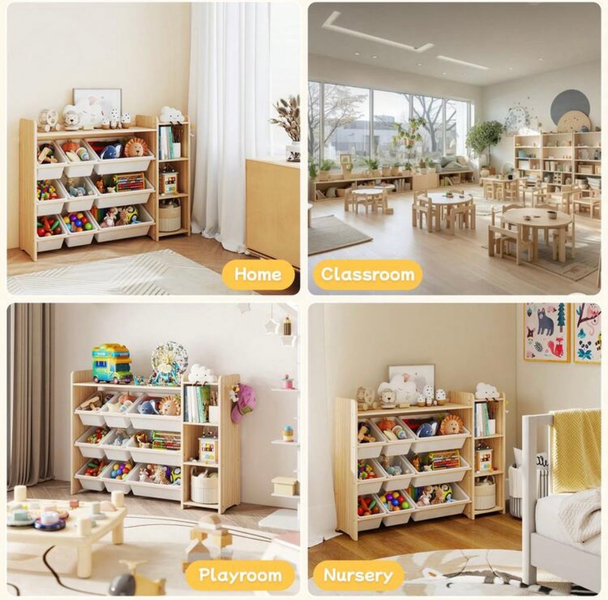 TidyMini™ SortNest 3-in-1 Toy Organizer & Kids Bookshelf