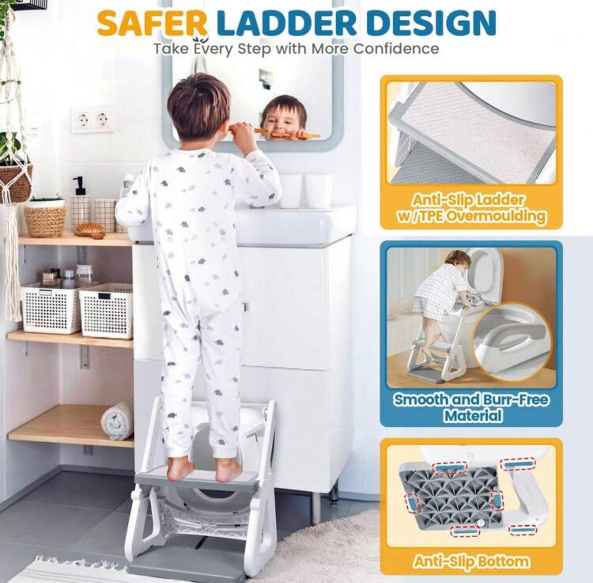 TidyMini™ Step & Go 3-in-1 Potty Training Seat & Step Stool