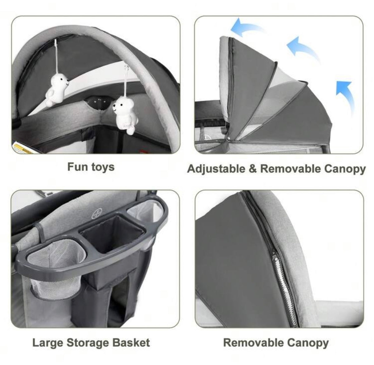 TidyMini™ HavenNest 4-in-1 Baby Playard & Bassinet