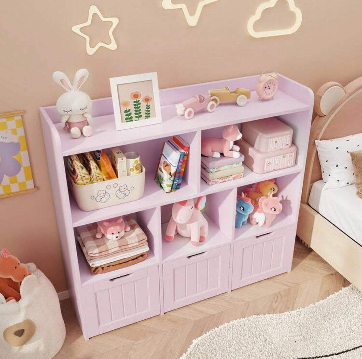 TidyMini™ HavenCube 3-Drawer Kids Toy & Book Organizer