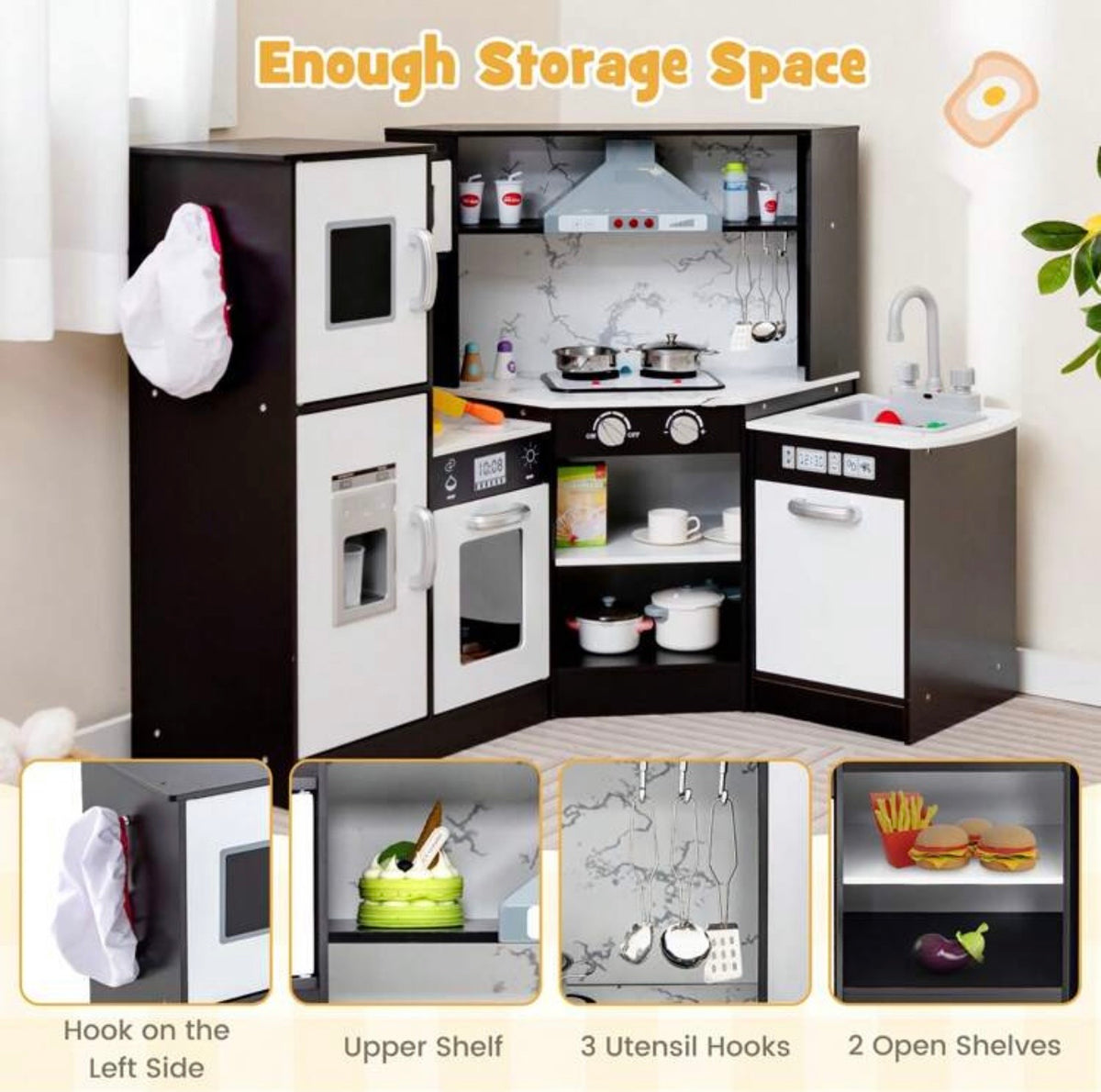 TidyMini GrandChef™ Interactive Corner Play Kitchen with Lights & Sounds