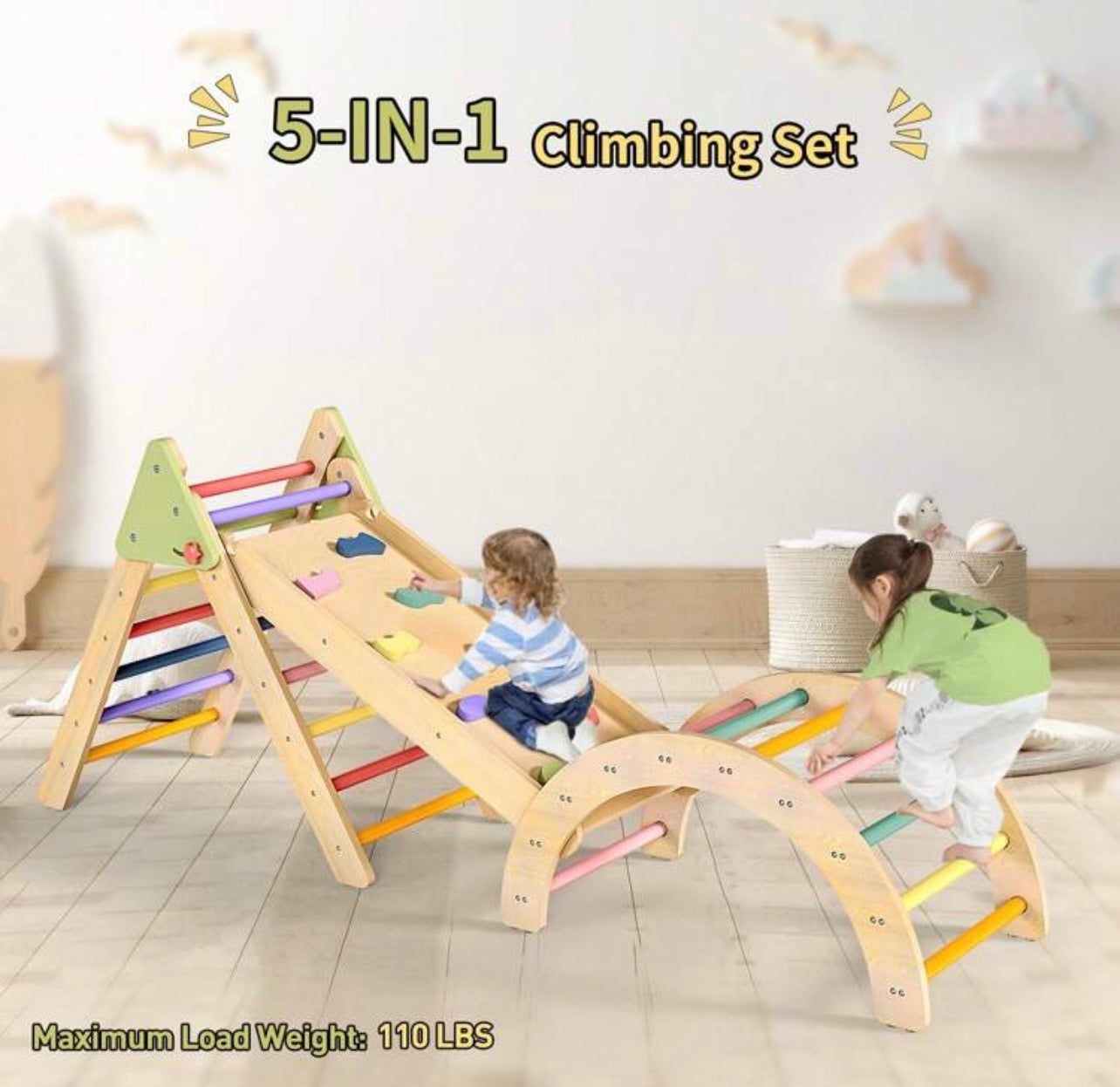 TidyMini™ 5-in-1 Montessori Wooden Climbing Set