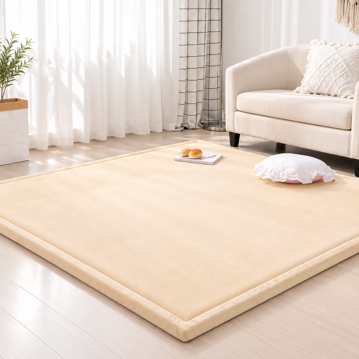 TidyMini™ CozyNest 3CM Plush Padded Play Mat — Extra-Thick Cushioned Floor Mat for Playrooms, Nurseries & Playpens