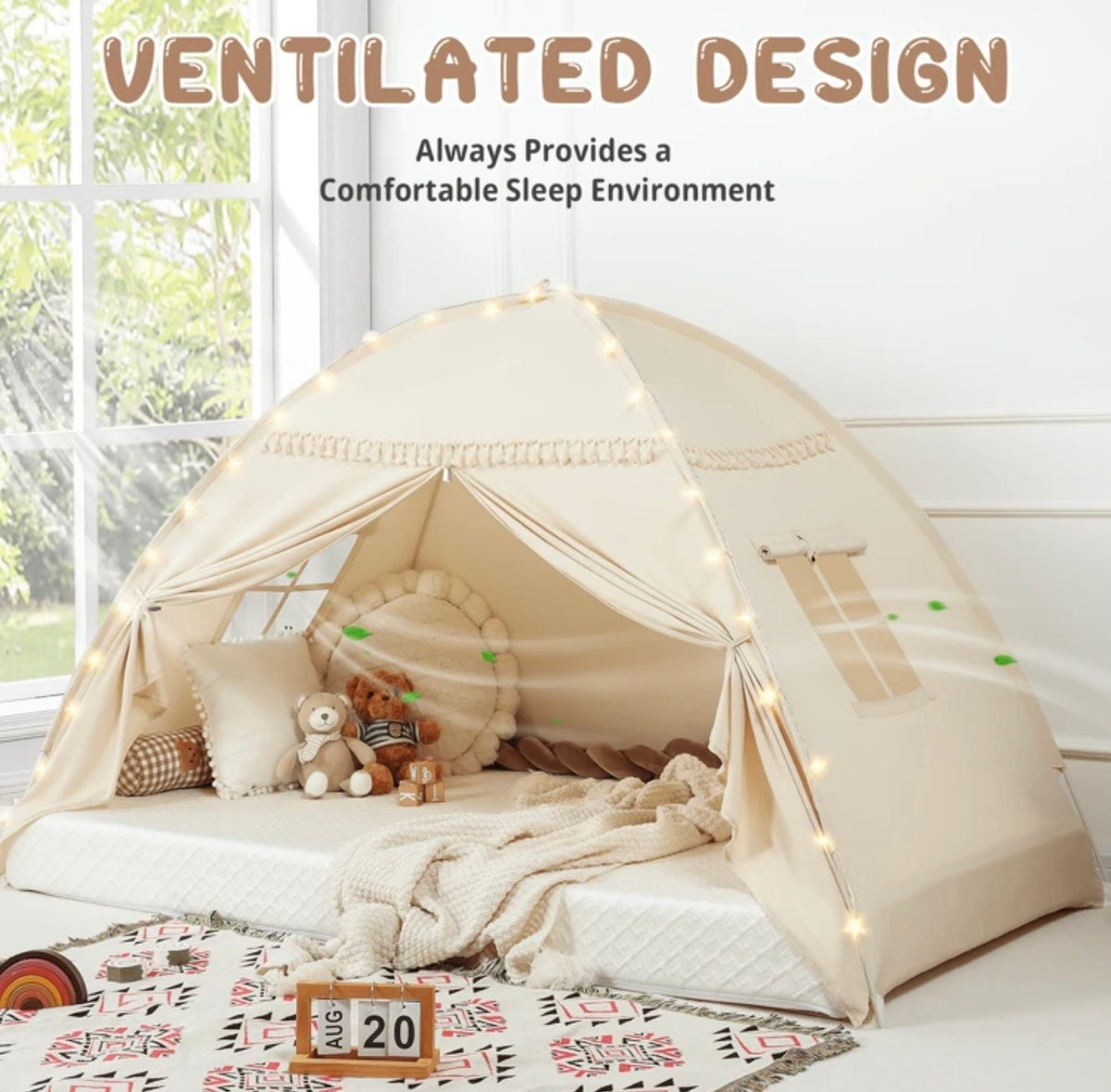 TidyMini DreamDen™ Twin Bed Tent & Cozy Kids Hideaway