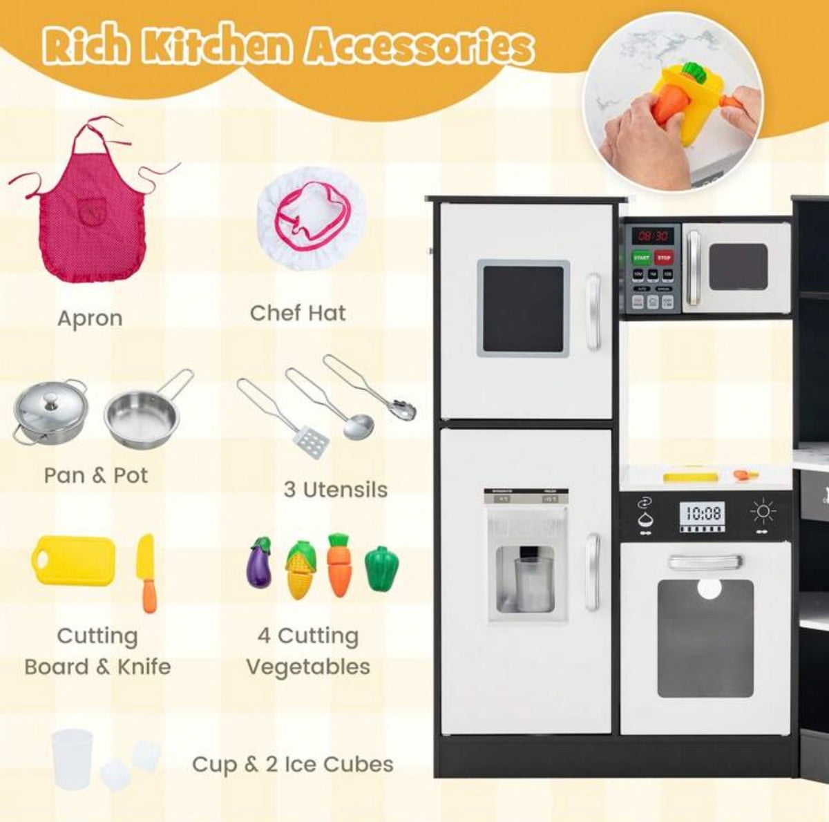 TidyMini GrandChef™ Interactive Corner Play Kitchen with Lights & Sounds