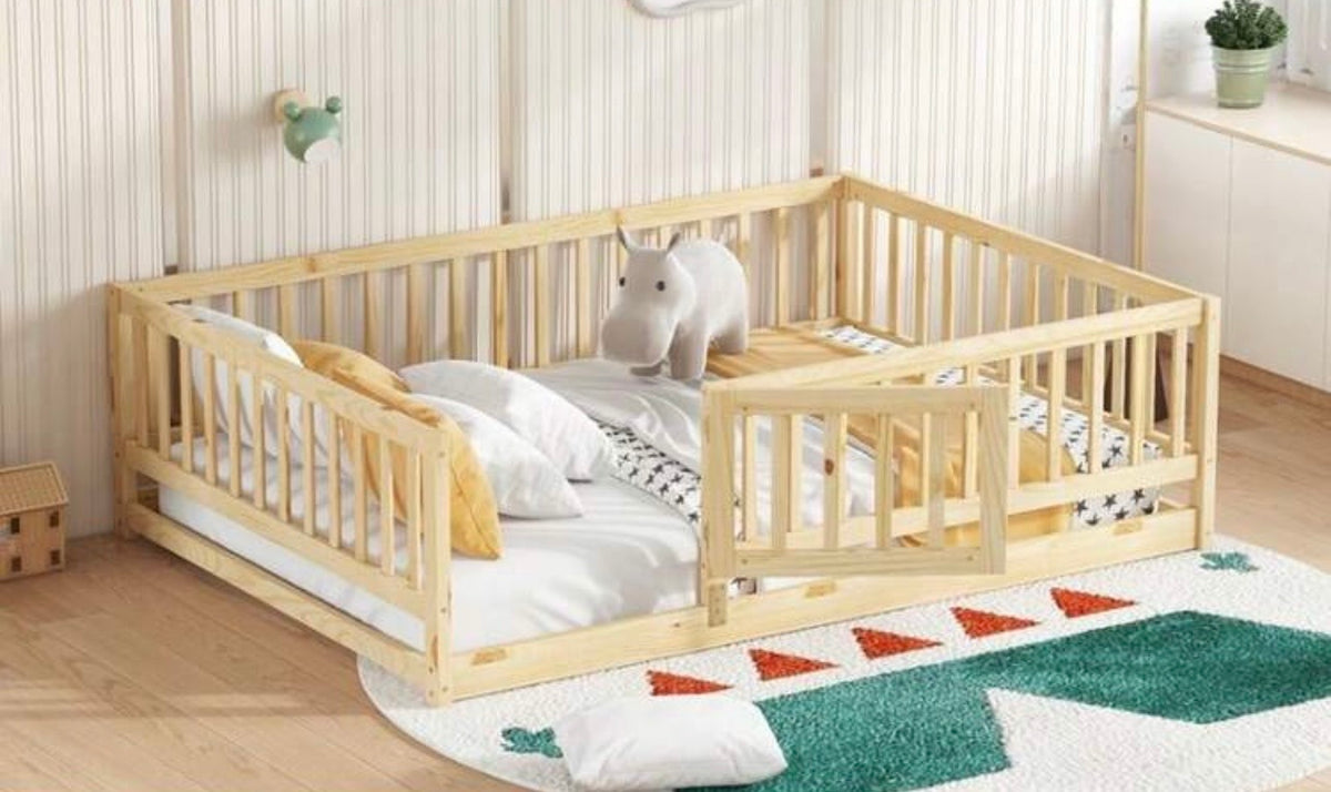 TidyMini CozyNest™ Montessori Floor Bed with Safety Rails