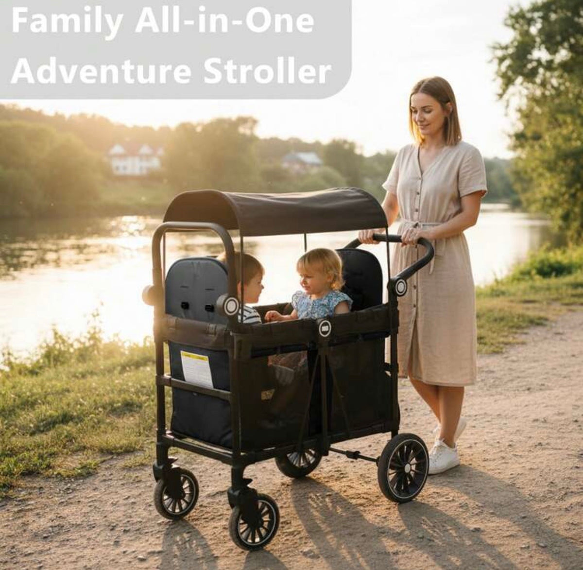 TidyMini TrailNest™ 4-in-1 Double Stroller Wagon