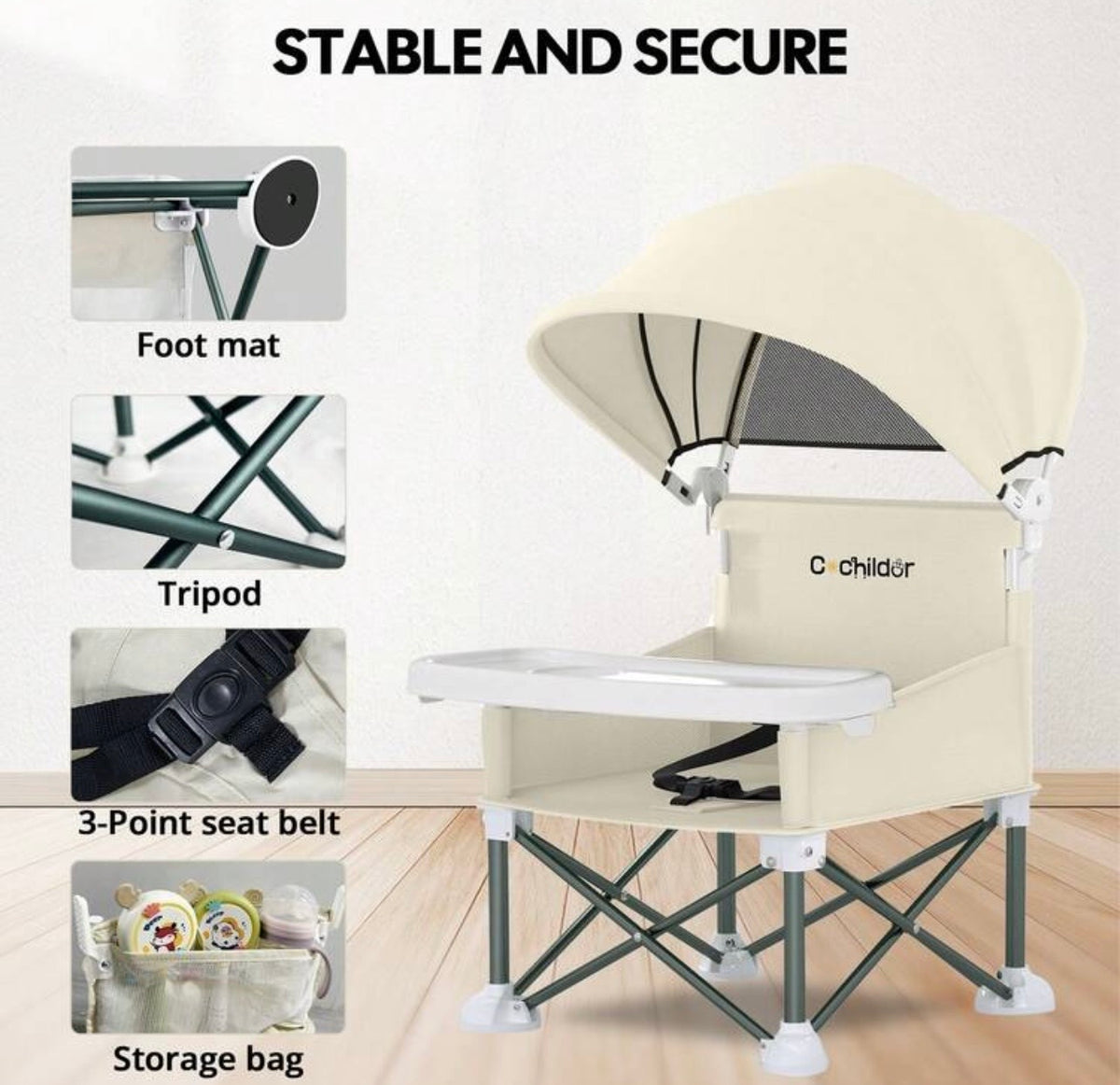 TidyMini™ RoamSeat 2-in-1 Travel High Chair