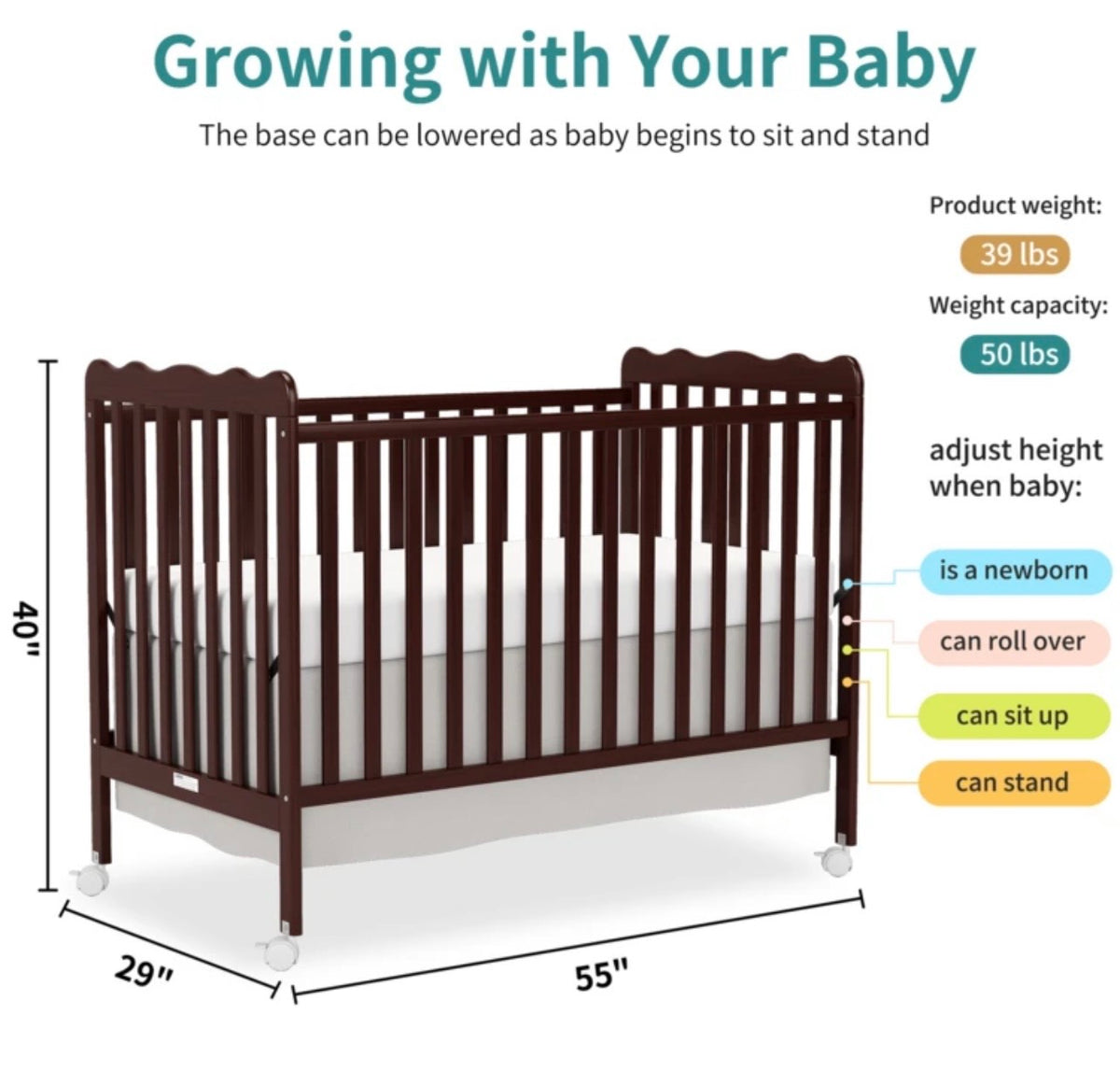 TidyMini™ EverNest 4-in-1 Convertible Crib
