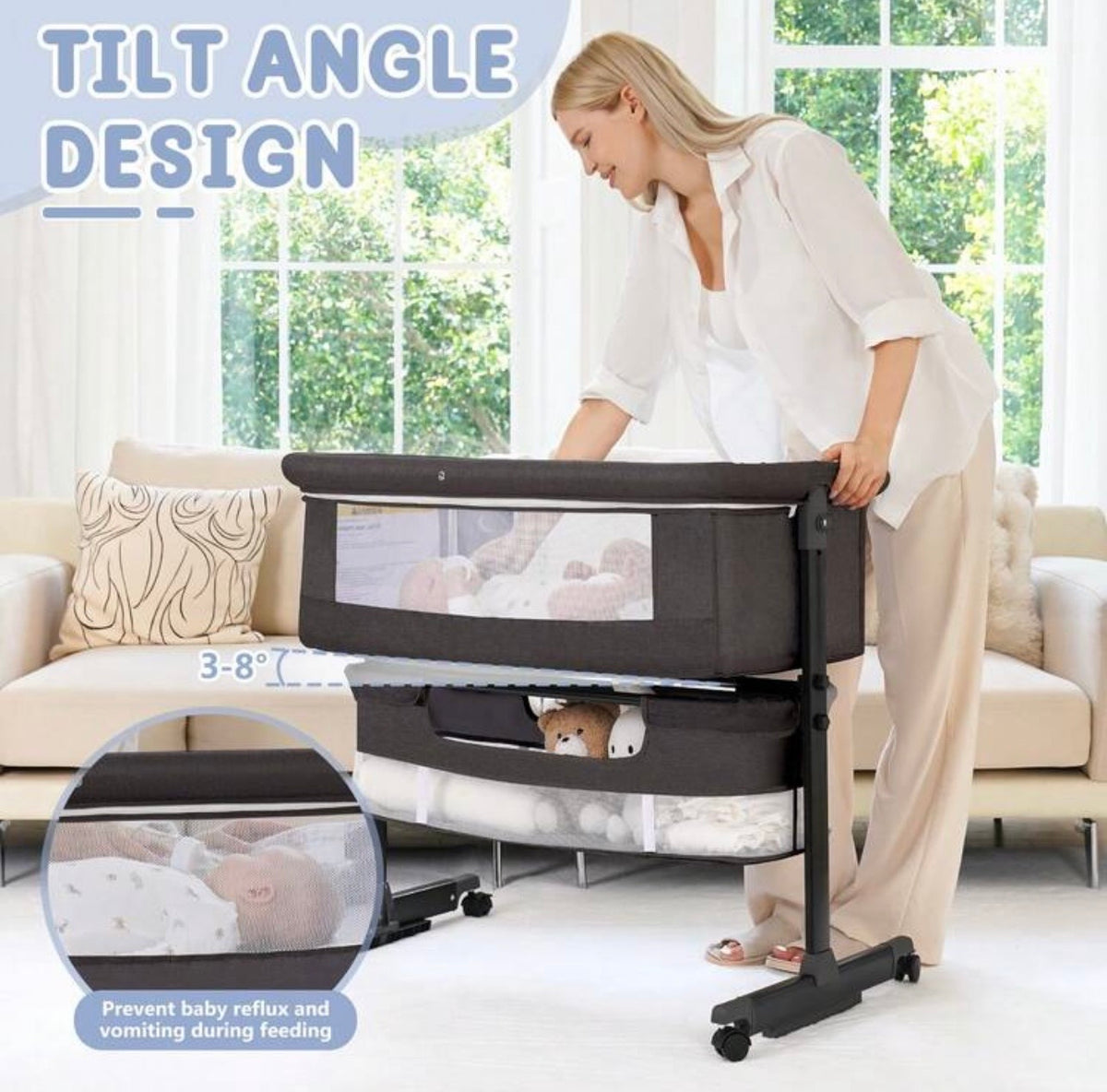 TidyMini™ DreamGlide 3-in-1 Bedside Bassinet