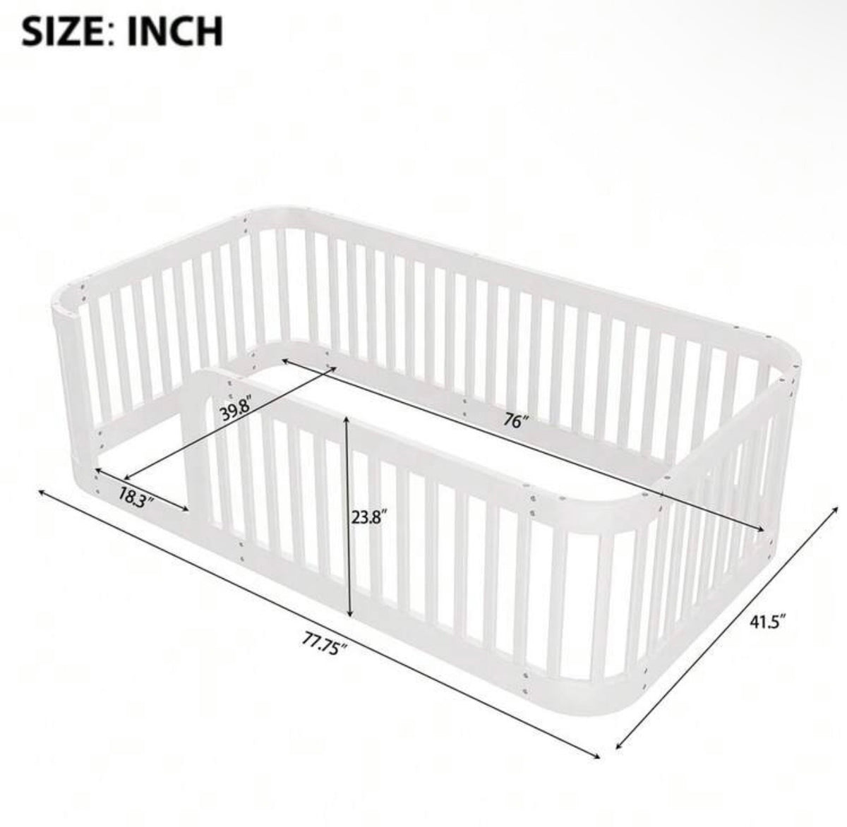 TidyMini™ NestHaven™ Floor Bed with Full Guardrails