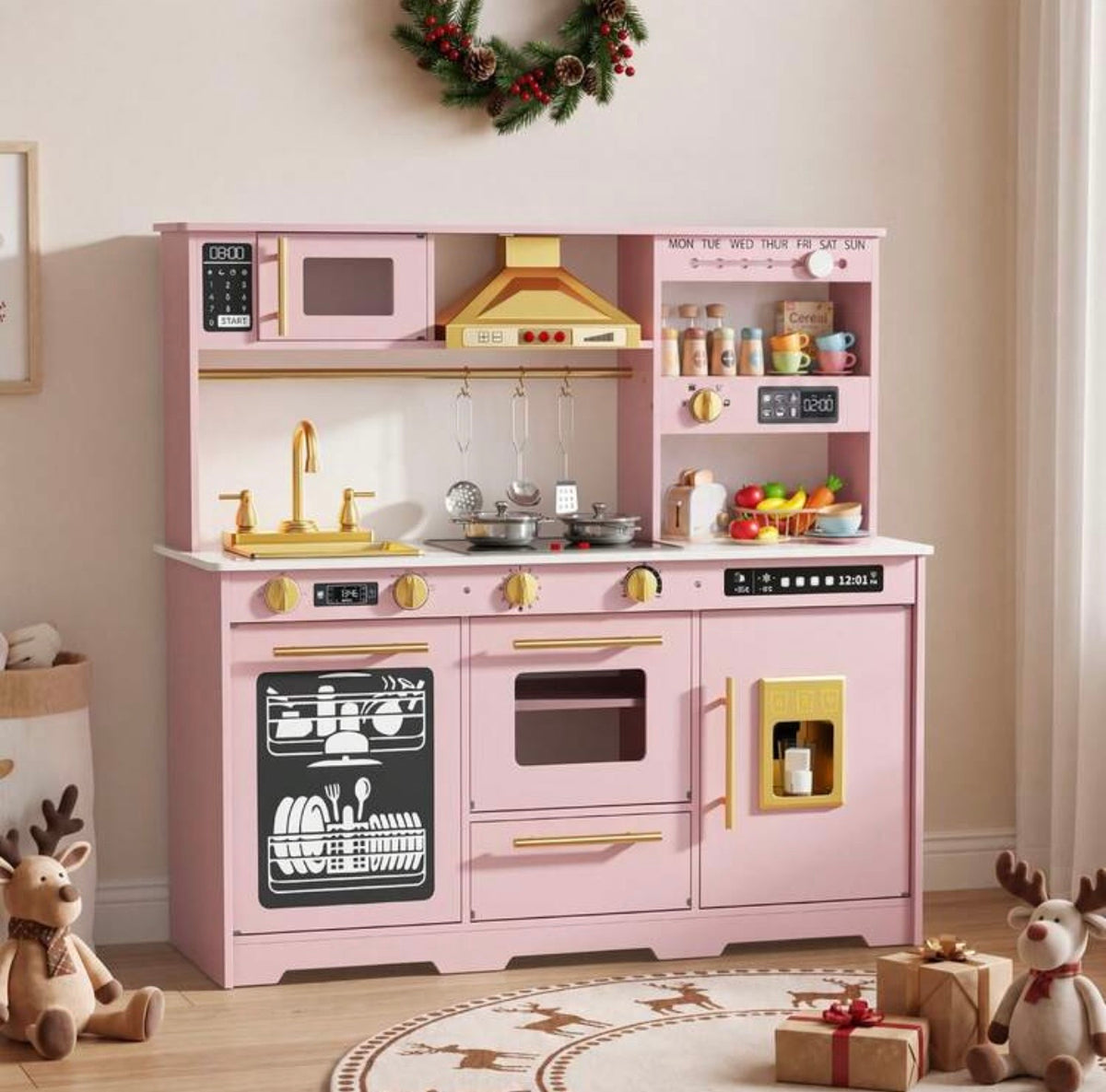 TidyMini RoséChef™ Interactive Play Kitchen with Lights, Sounds & Ice Maker