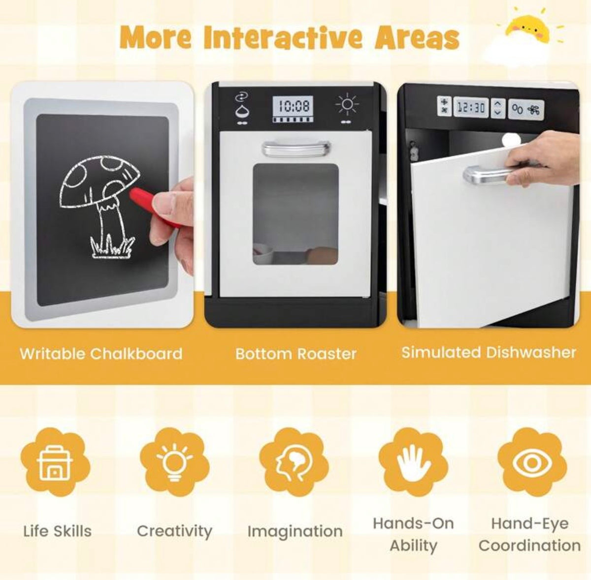 TidyMini GrandChef™ Interactive Corner Play Kitchen with Lights & Sounds