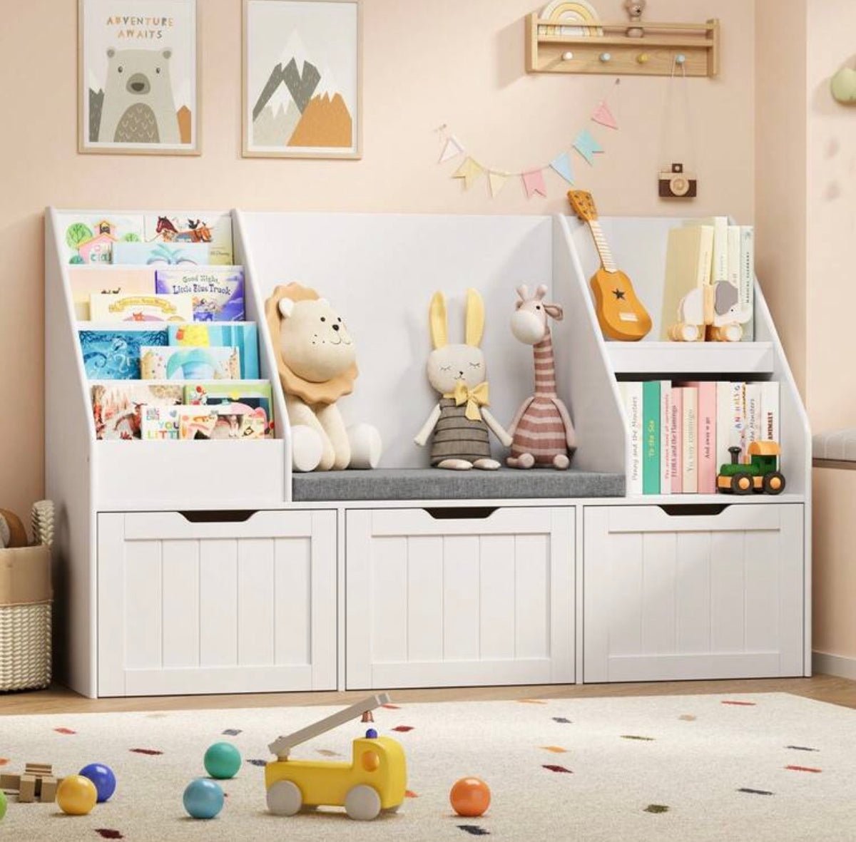 TidyMini StoryNest™ Kids Reading Nook & Toy Storage Organizer