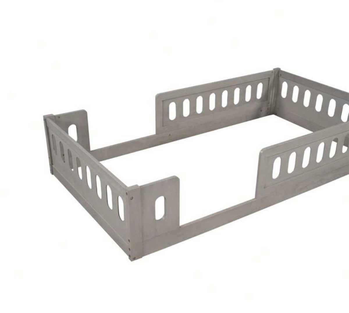 TidyMini Haven™ Twin Montessori Floor Bed with Guardrails