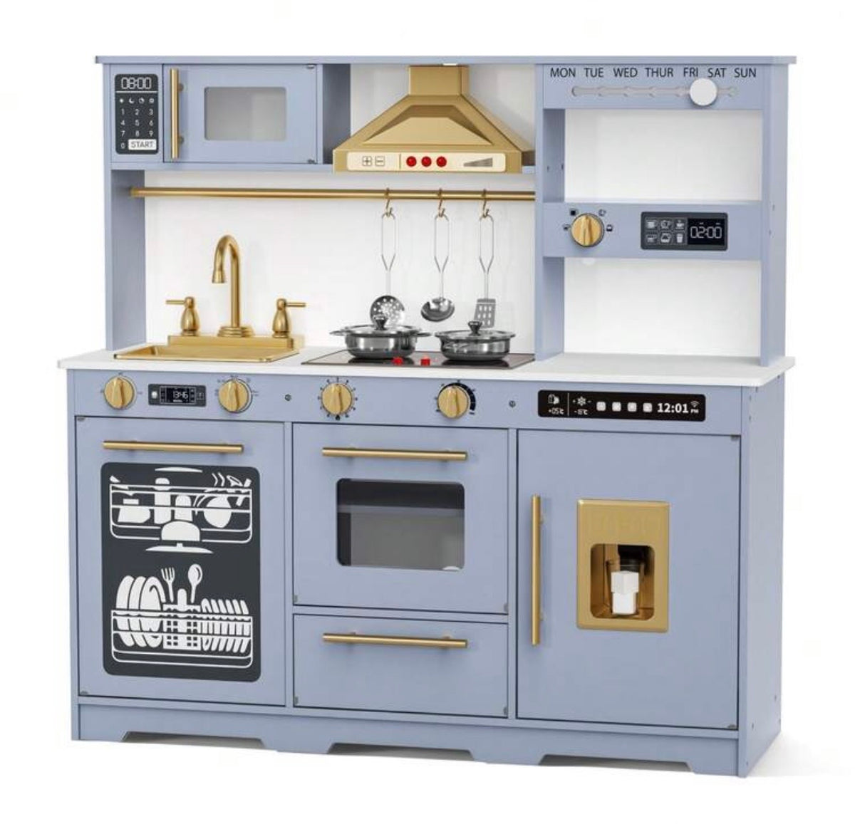 TidyMini RoséChef™ Interactive Play Kitchen with Lights, Sounds & Ice Maker