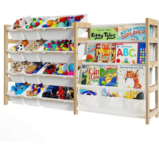TidyMini™ StorySort 2-in-1 Toy Organizer & Sling Bookshelf