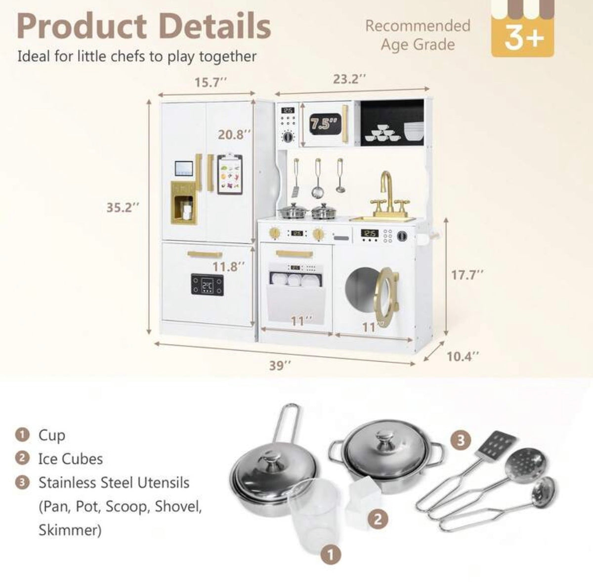 TidyMini Little Chef™ Deluxe All-in-One Play Kitchen