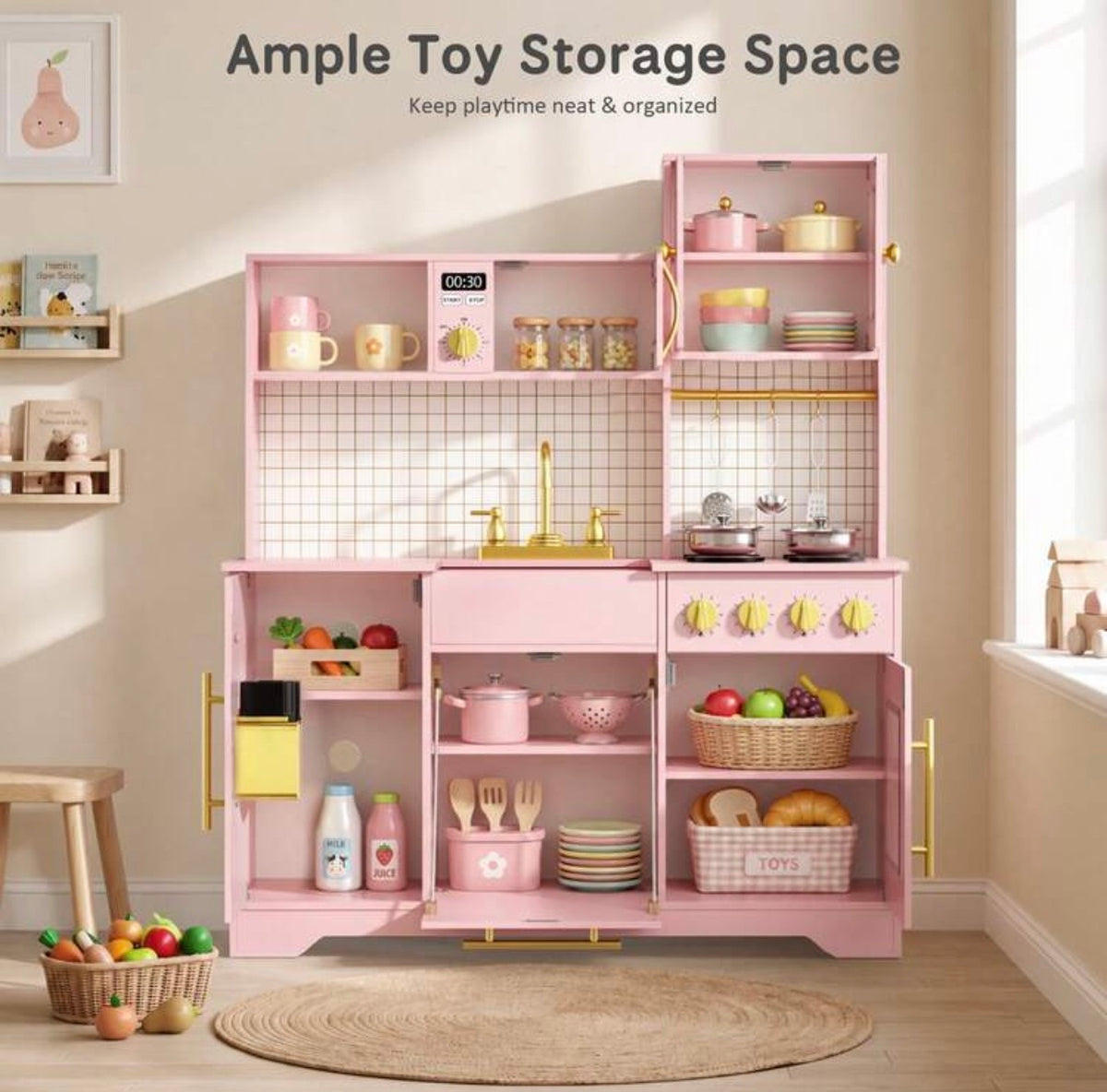 TidyMini MaisonChef™ Deluxe Interactive Play Kitchen with Ice Maker & Accessories