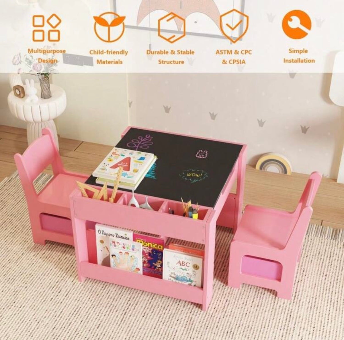 TidyMini Create & Learn™ 4-in-1 Kids Activity Table & Chair Set