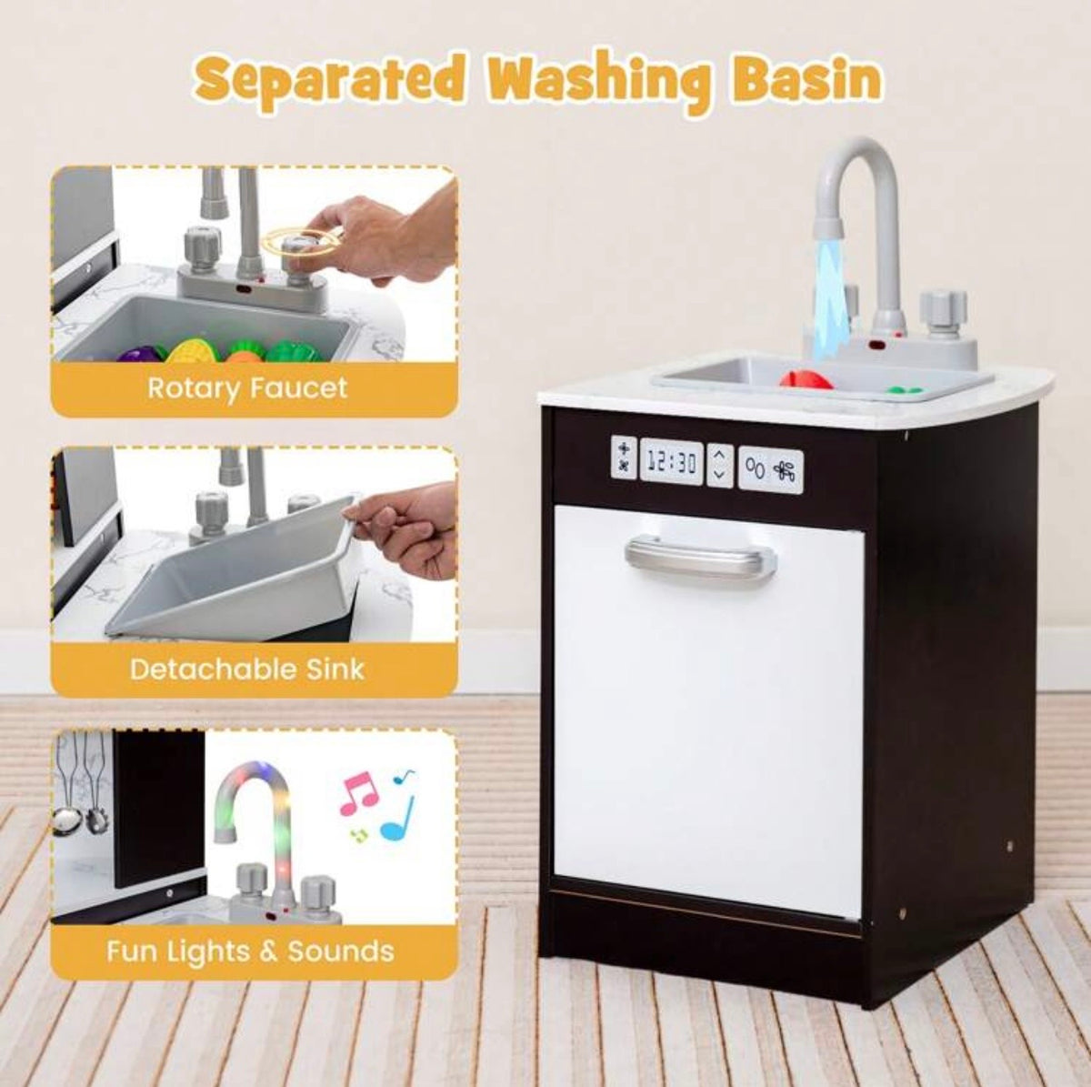 TidyMini GrandChef™ Interactive Corner Play Kitchen with Lights & Sounds