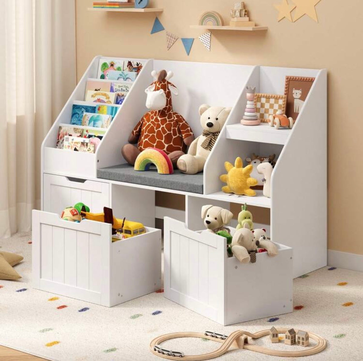 TidyMini StoryNest™ Kids Reading Nook & Toy Storage Organizer