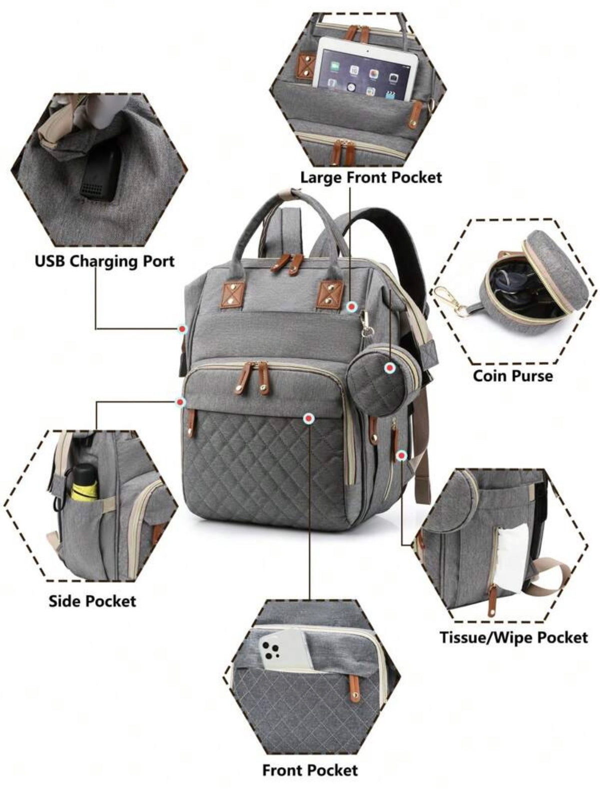 TidyMini™ CarryNest 4-in-1 Diaper Backpack & Portable Changing Station