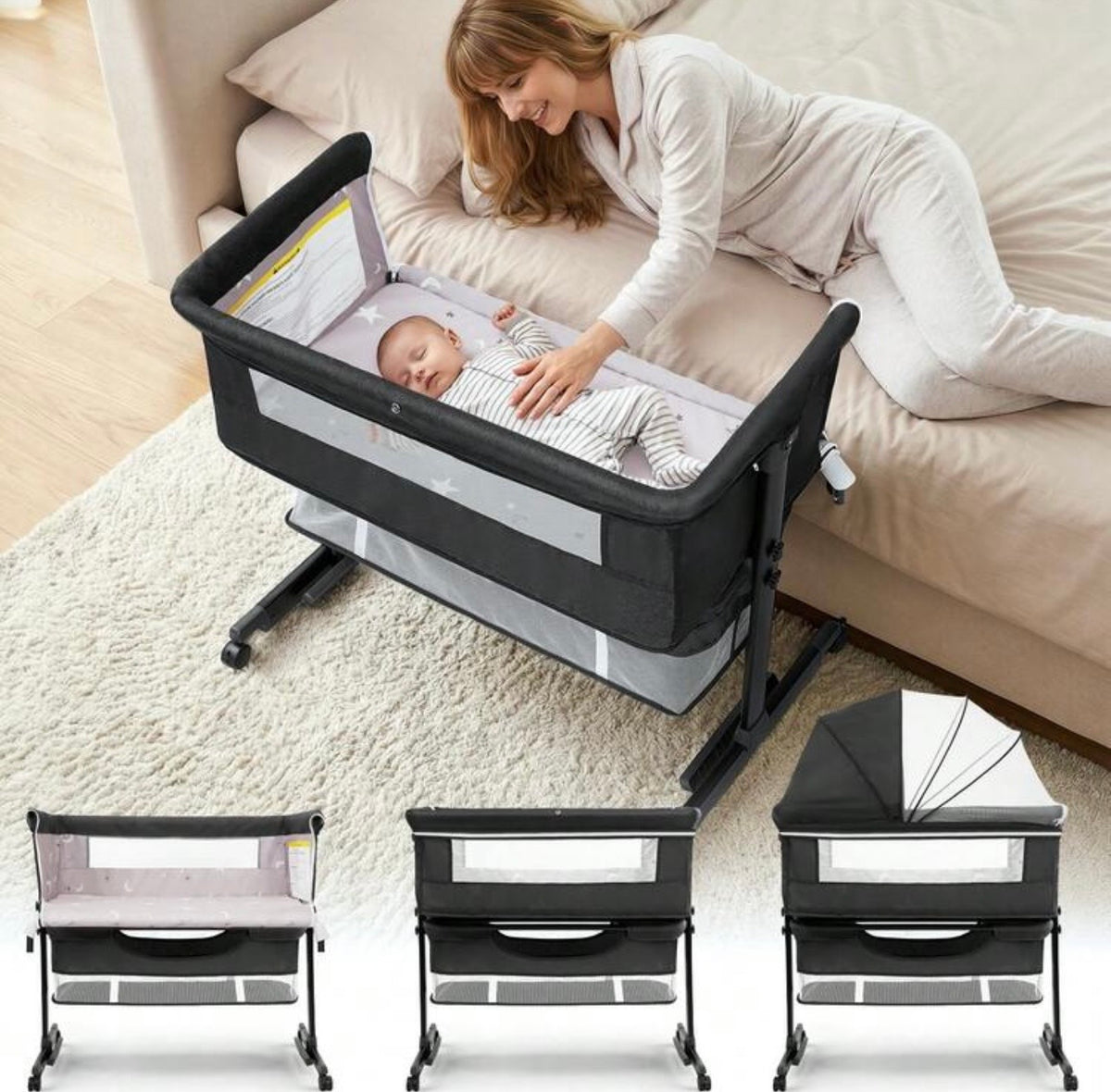 TidyMini™ DreamGlide 3-in-1 Bedside Bassinet
