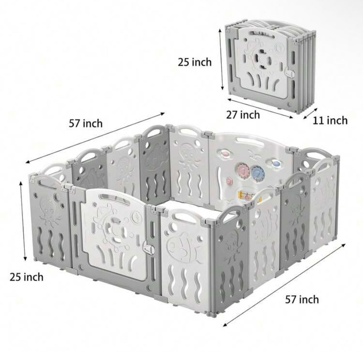 TidyMini™ FlexiNest Modular Baby Playpen — Foldable 14/18-Panel Play Space with Interactive Activity Panel