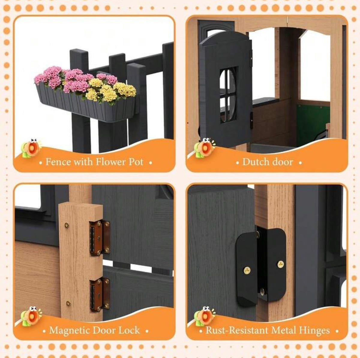 TidyMini Little Haven™ Backyard Playhouse with Pretend Kitchen
