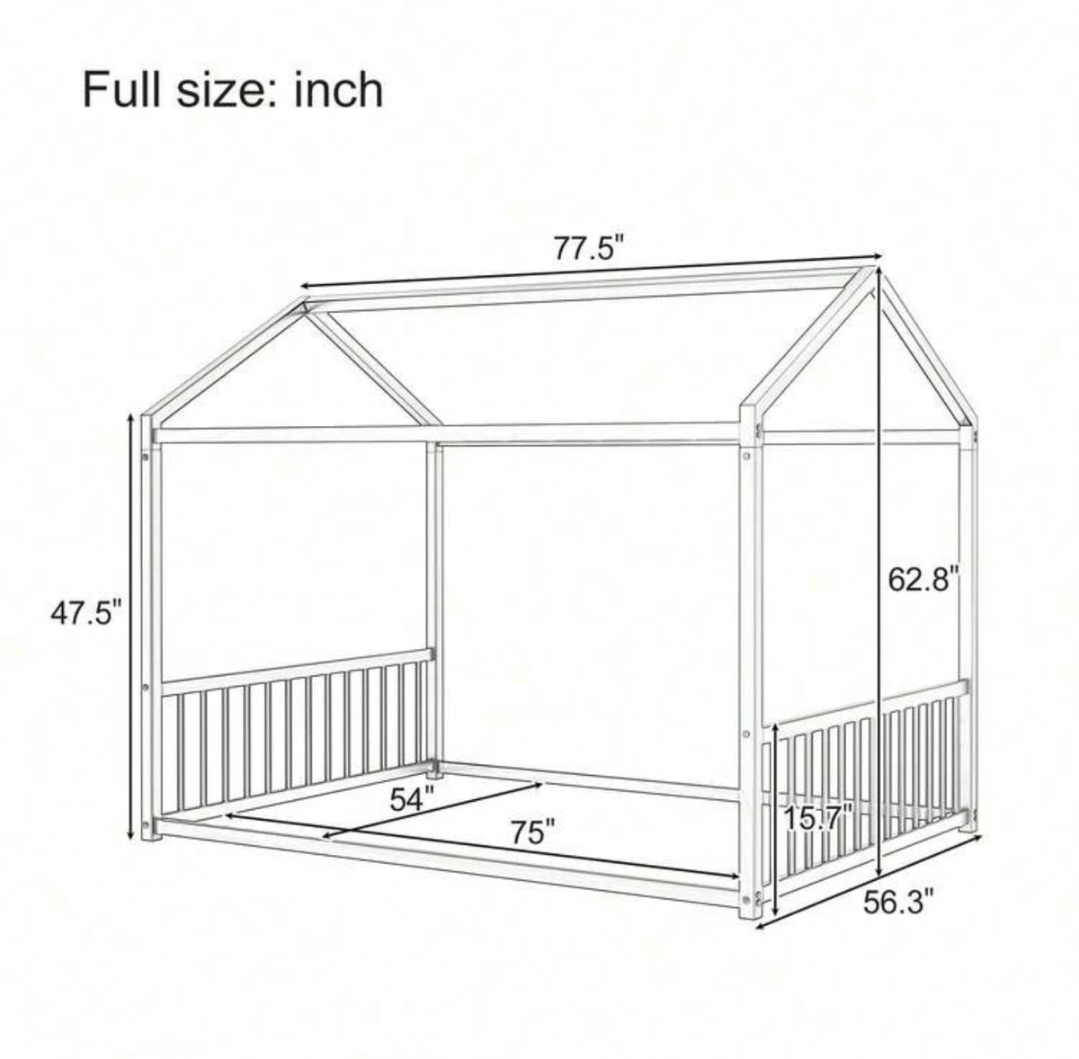 TidyMini DreamHouse™ Full-Size Montessori Floor Bed
