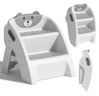 TidyMini StepUp Bear™ 2-Step Folding Toddler Stool with Anti-Slip Steps