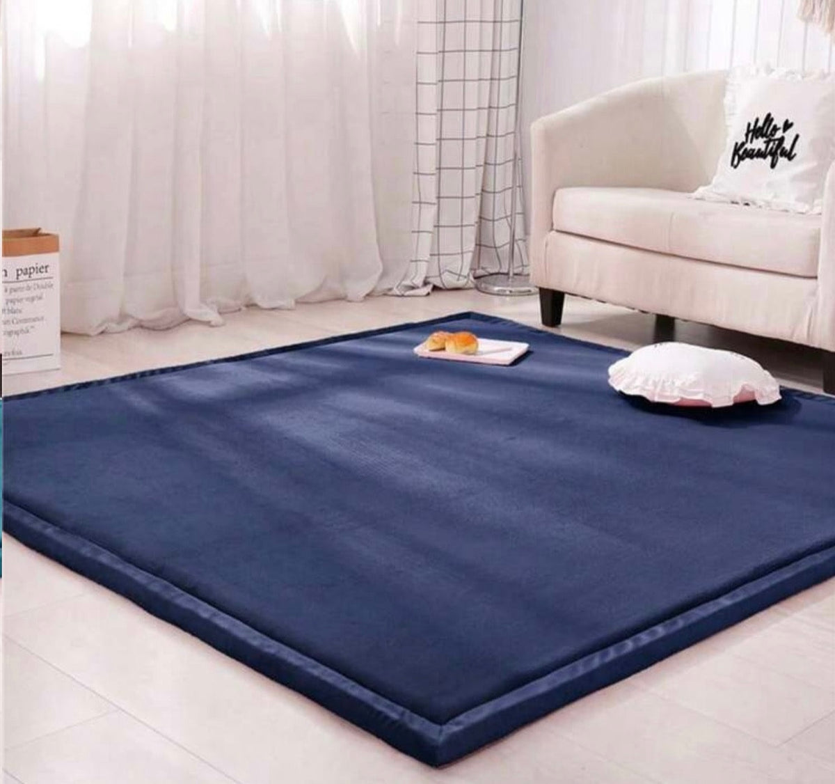 TidyMini™ CozyNest 3CM Plush Padded Play Mat — Extra-Thick Cushioned Floor Mat for Playrooms, Nurseries & Playpens
