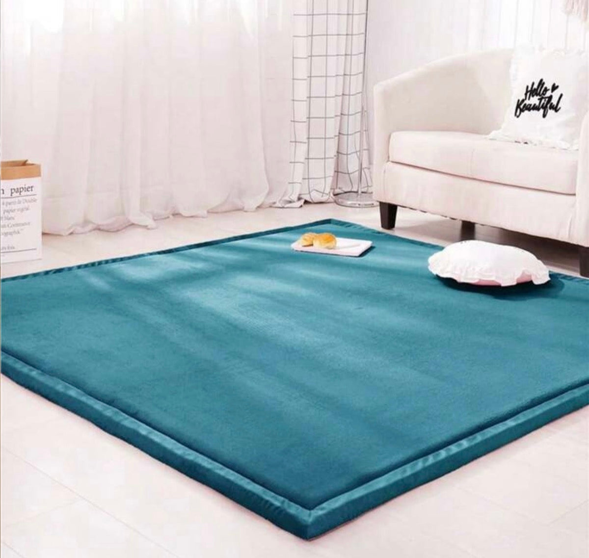 TidyMini™ CozyNest 3CM Plush Padded Play Mat — Extra-Thick Cushioned Floor Mat for Playrooms, Nurseries & Playpens