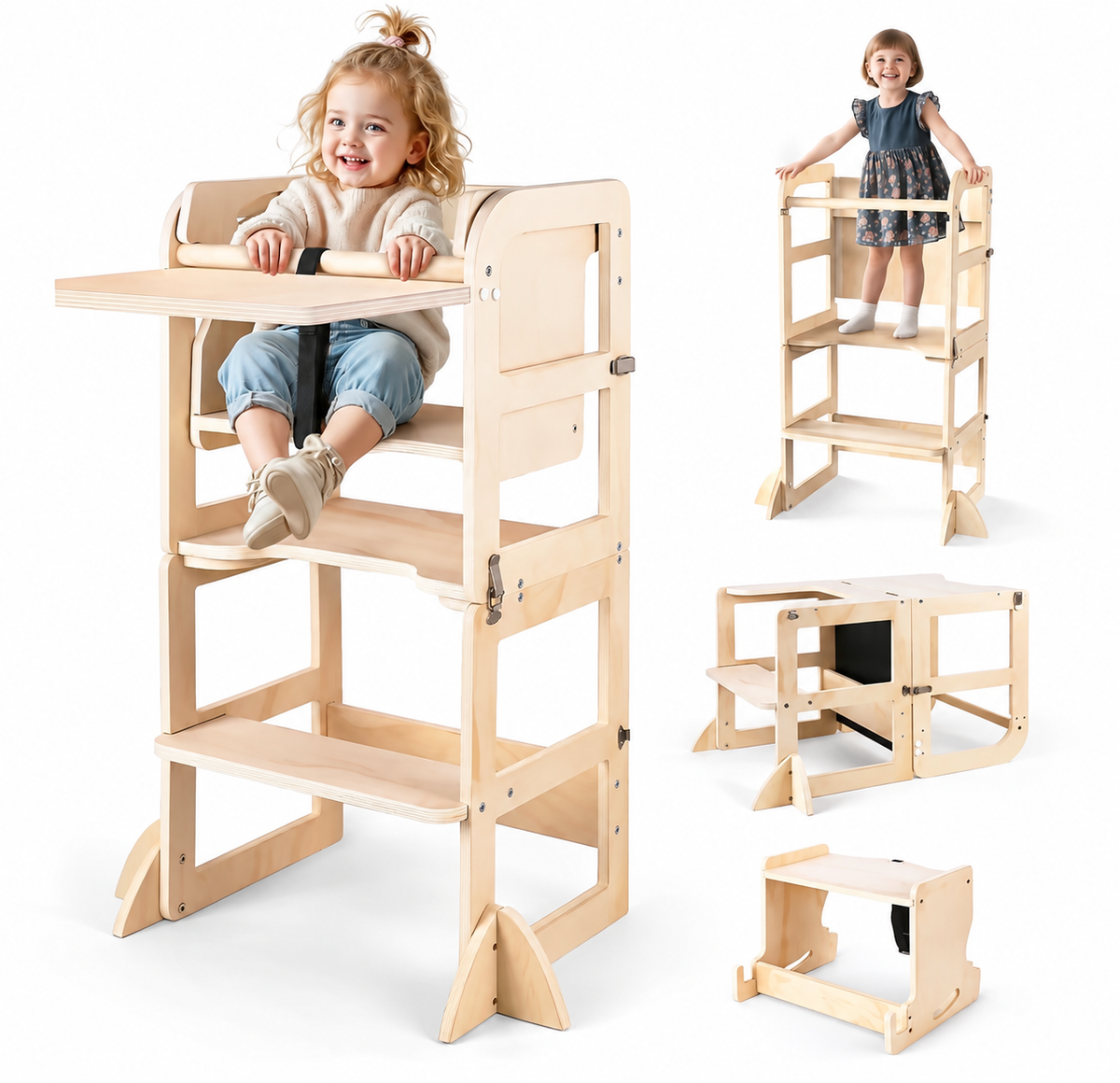 TidyMini™ GrowWithMe 3-in-1 Convertible Learning Tower & Activity Table